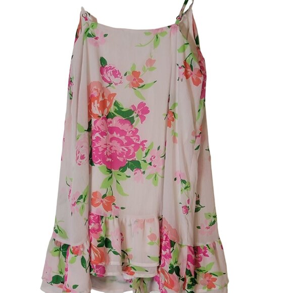 Abercrombie & Fitch Tunic‎ Top Size Large Polyester Floral Outer Cotton Lined - Picture 2 of 4